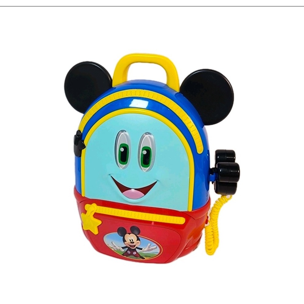 Disney Mickey Mouse Kids Pretend Play Phone Backpack Toy Blue Red Yellow